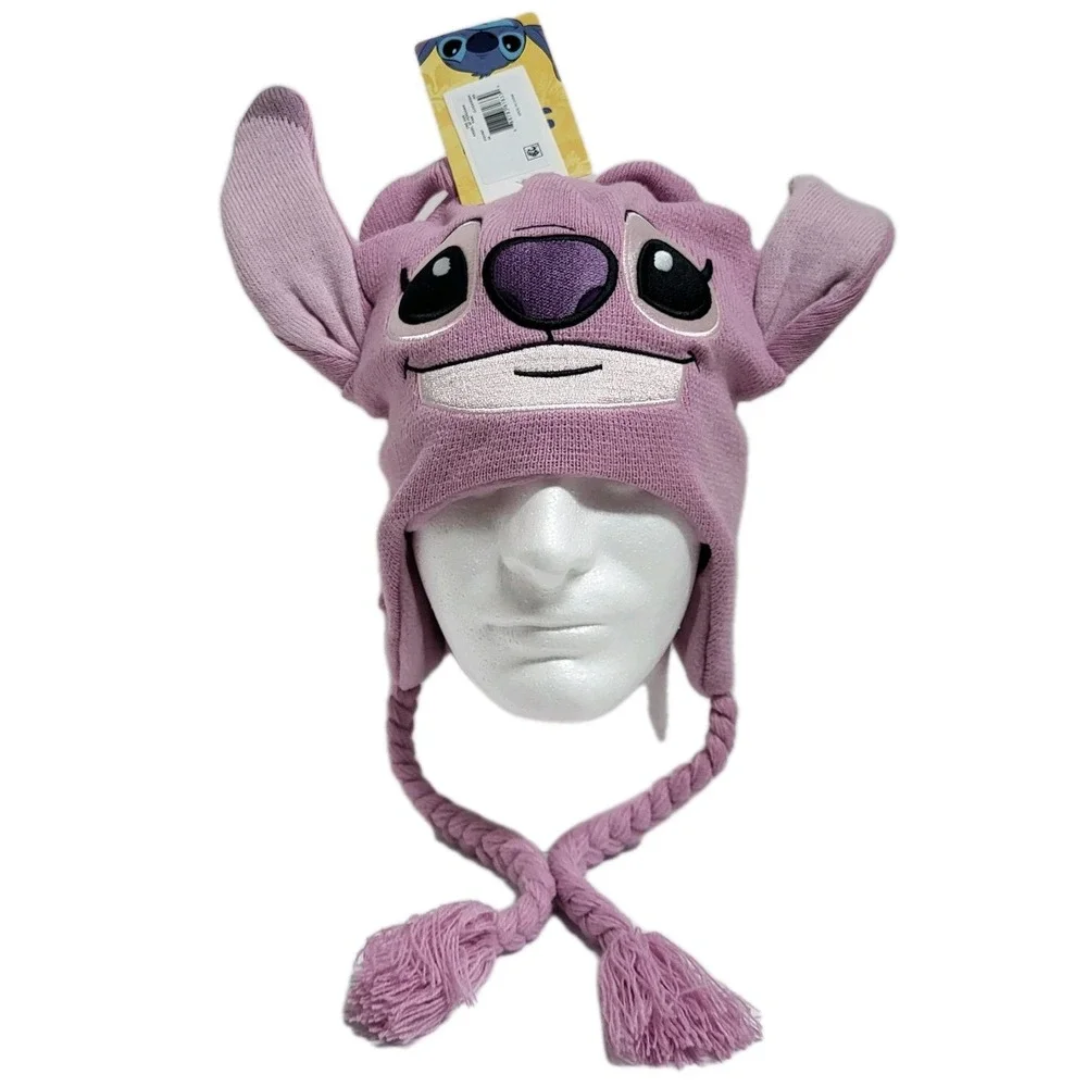 Disney Lilo & Stitch - Angel - Big Face Peruvian Winter Beanie‎ Hat NWT